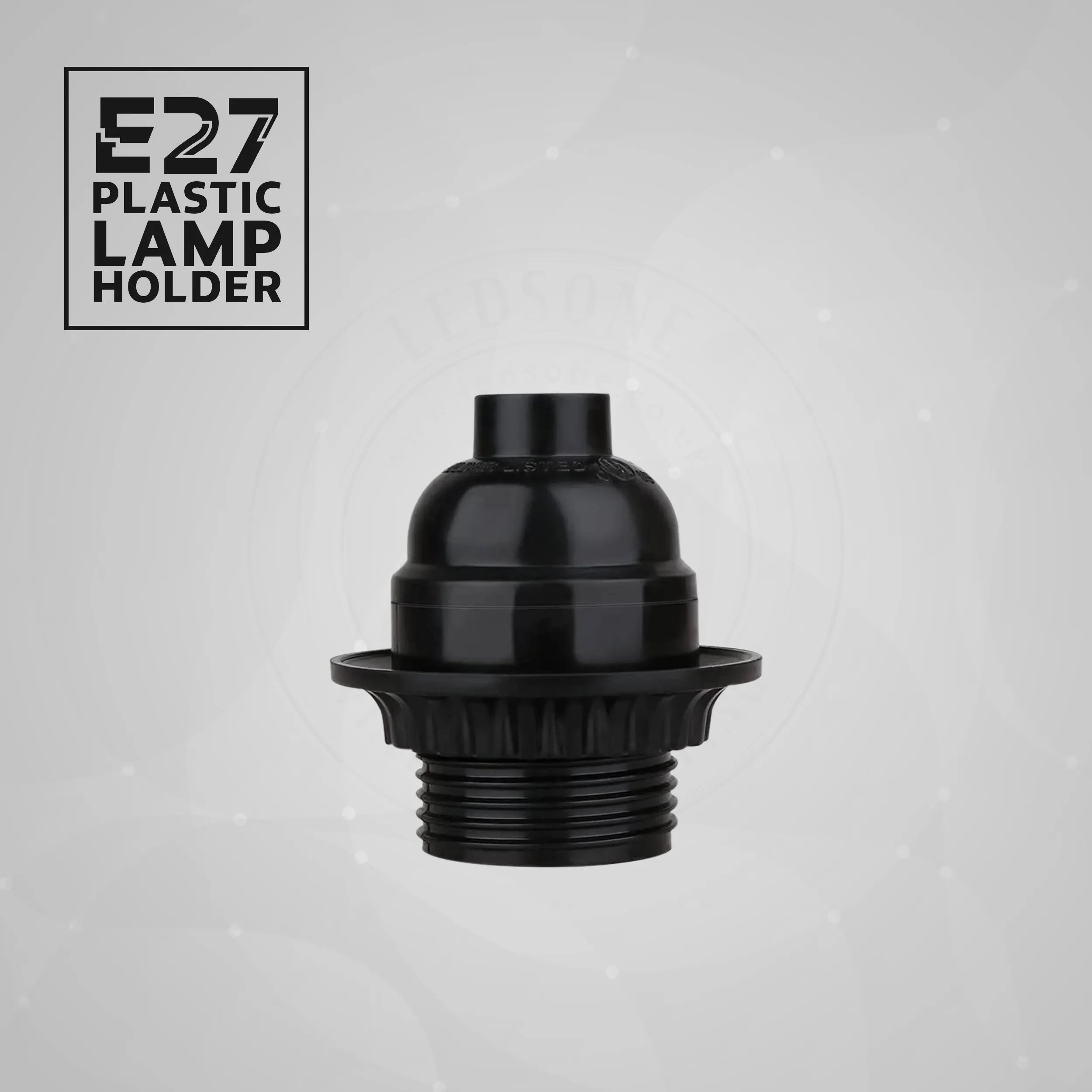 3Pack E27 Light Bulb Pendant Socket Holder,Screw Black Plastic Lamp holder~4389