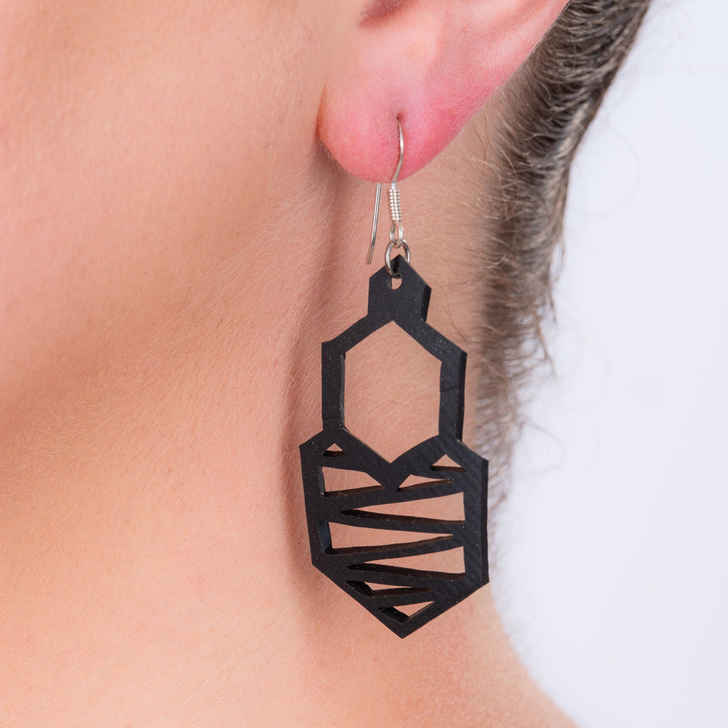 Honeycomb Handmade Upcycled Rubber Earrings